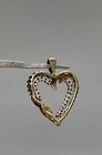 14k Yellow Gold & Melee Diamond Open Heart Pendant 1.7 g — photo 2