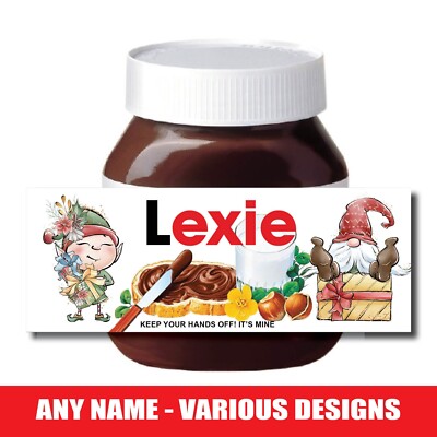 Personalised Nutella Merry Christmas Chocolate Santa Jar Sticker Wrapper Label