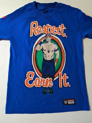 John Cena Authentic WWE T Shirt Never Give Up Wrestling Blue Mens