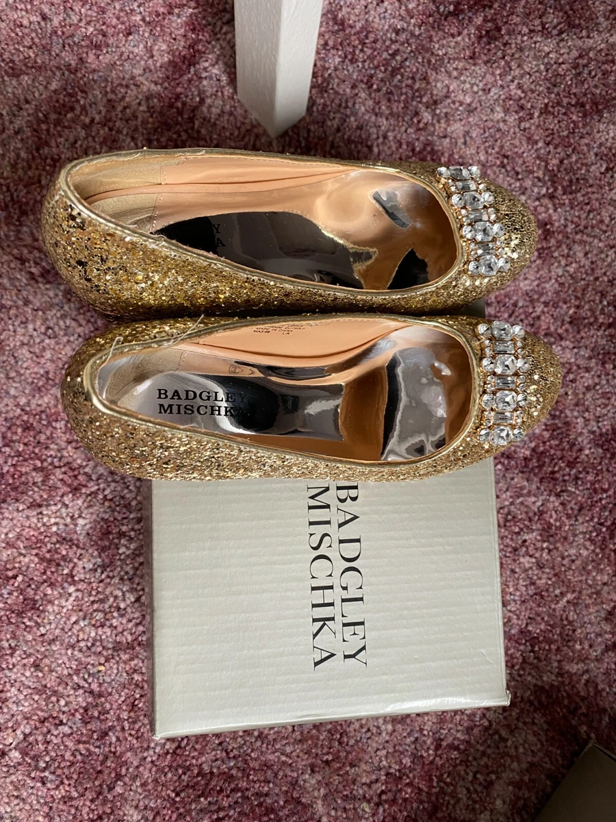 Badgley mischka gold shoes hotsell
