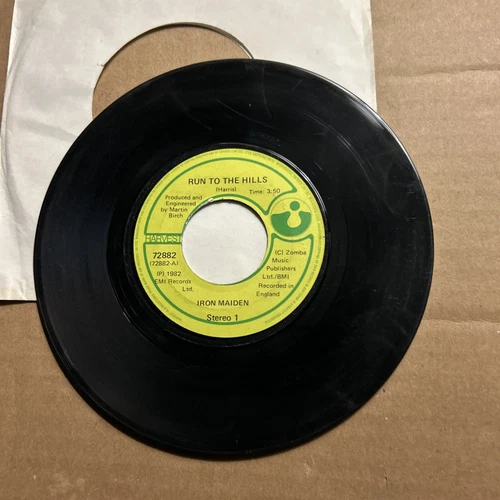 Iron Maiden Run To The Hills/Total Eclipse 1982 Harvest Record 45