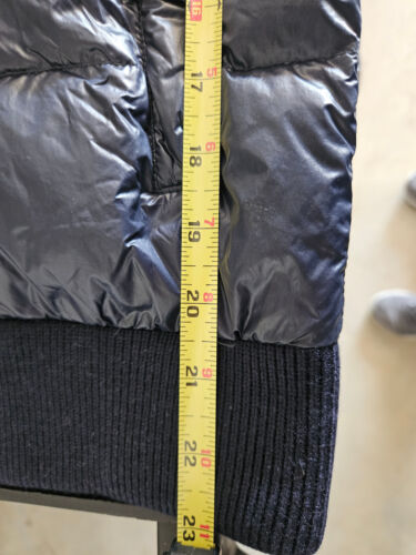 Vtg Y2K Moncler Navy Blue Down Fill Puffer Hooded Jacket Zipper & Button Size 0 - Picture 17 of 23