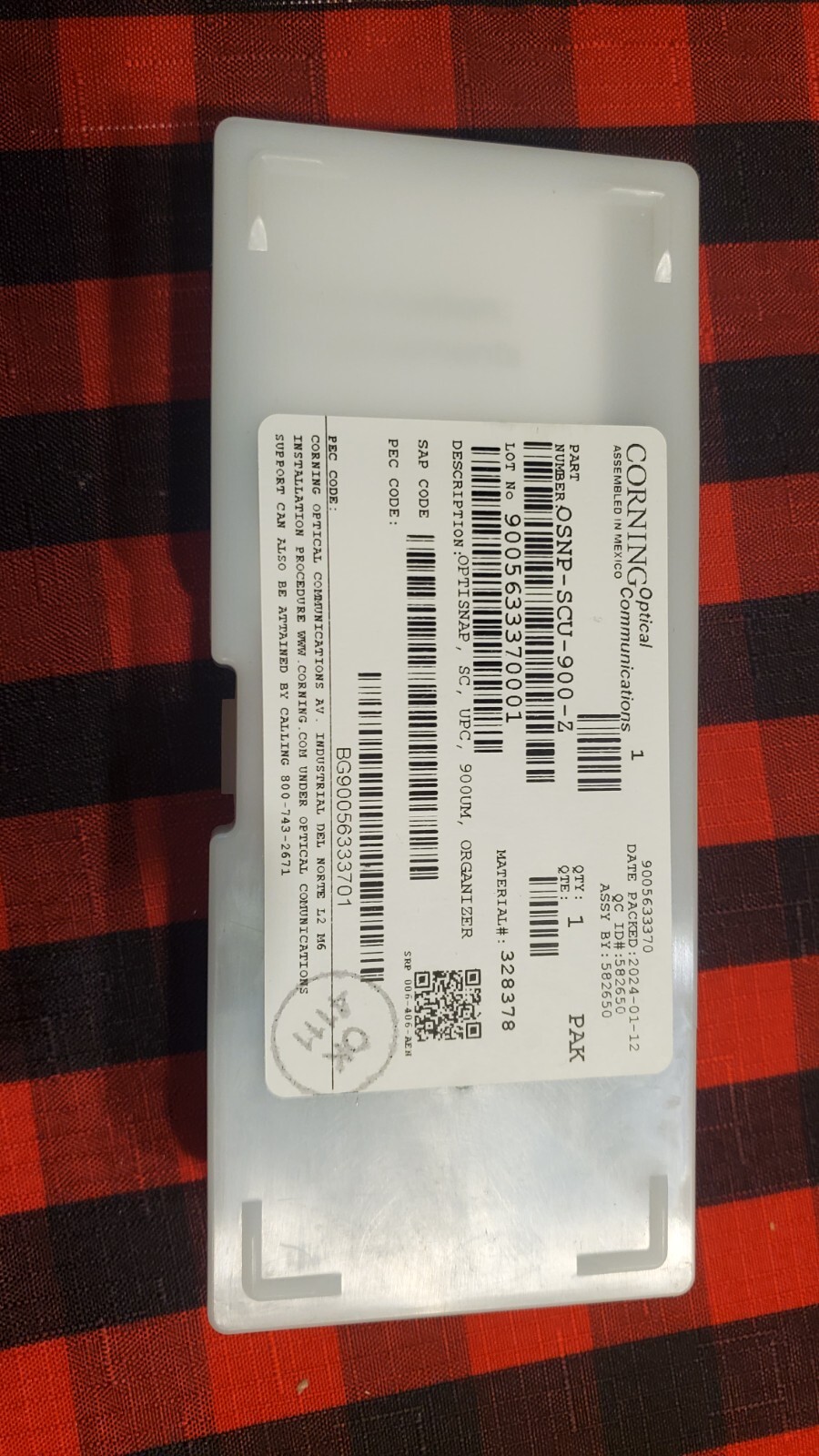 Corning OSNPSCU900Z OptiSnap SC UPC Connector, SM 900um 25/Pk. NEW FREE SHIP eBay