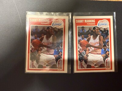 Lot of Two 1990 Fleer Danny Manning Basketball Cards - We Combine Shipping