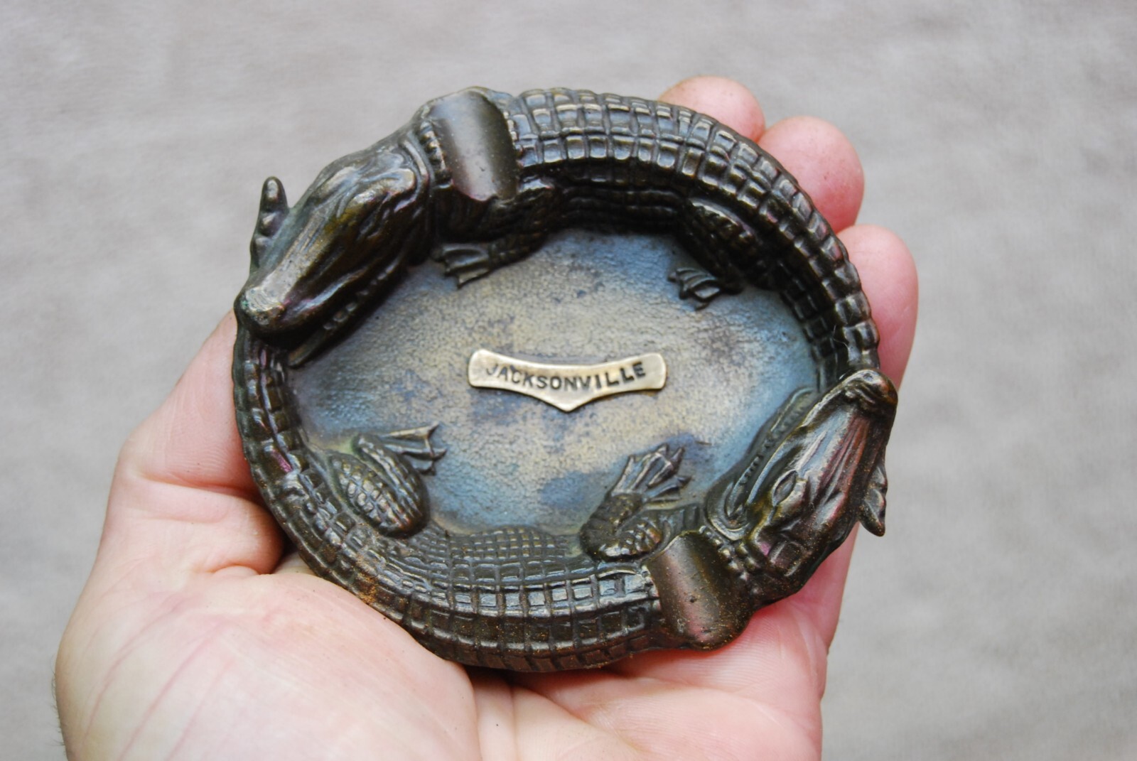 Vintage Jacksonville FL Fla Florida Souvenir pot metal Alligator
