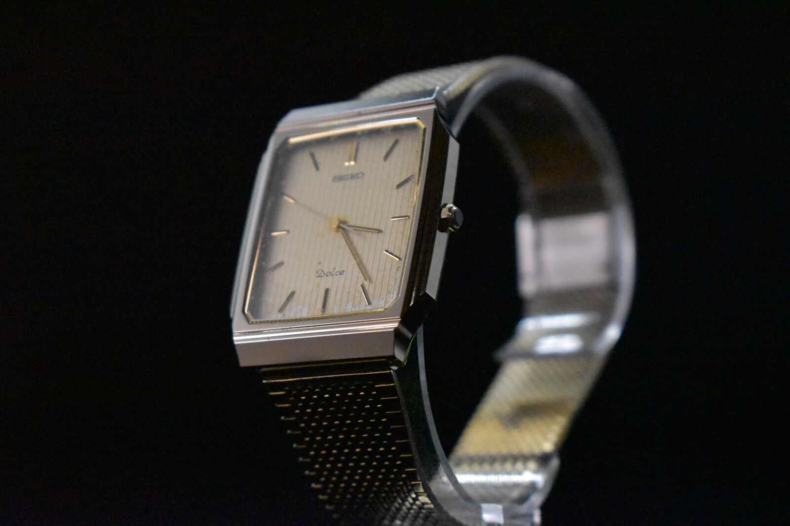 SEIKO Dolce 9531 Tungsten Gold Mens Quartz Watch Near MINT W167