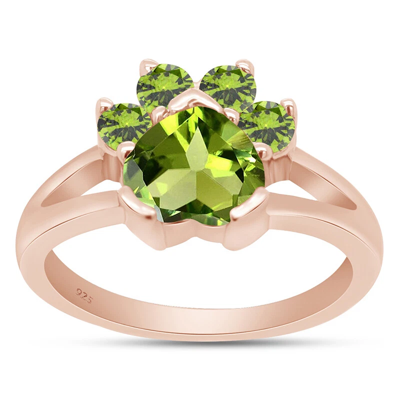 Paw print 2024 birthstone ring