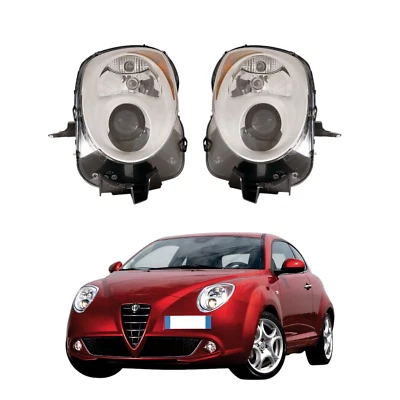 DEPO AUTO PARTS Kit Fari Proiettori DX/SX per ALFA ROMEO Mito dal 2008 (Parabola Cromata)