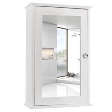 Wall Mount Bathroom Cabinet Mirrored Medicine Cabinet Storage Organizer w/Door
