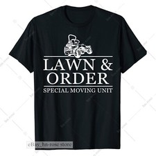 Lawn & Order T-Shirt Funny Mowing Gift Gardener Lawn Care Dad Papa Father Day