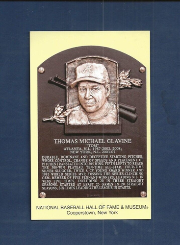 Tom Glavine - Atlanta Braves / Hall of Fame Plakette Postkarte