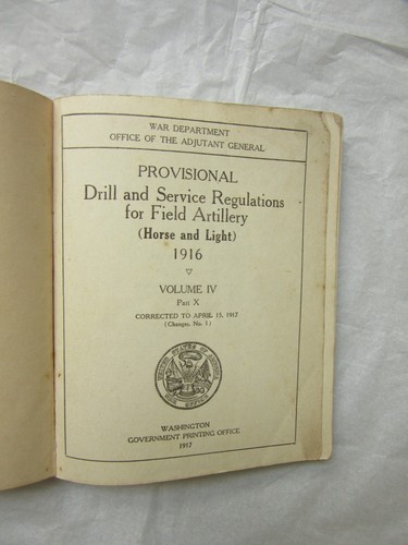 2 1917 Drill and Service Regulations for Field Artillery Horse and Light I&IV - Picture 4 of 4
