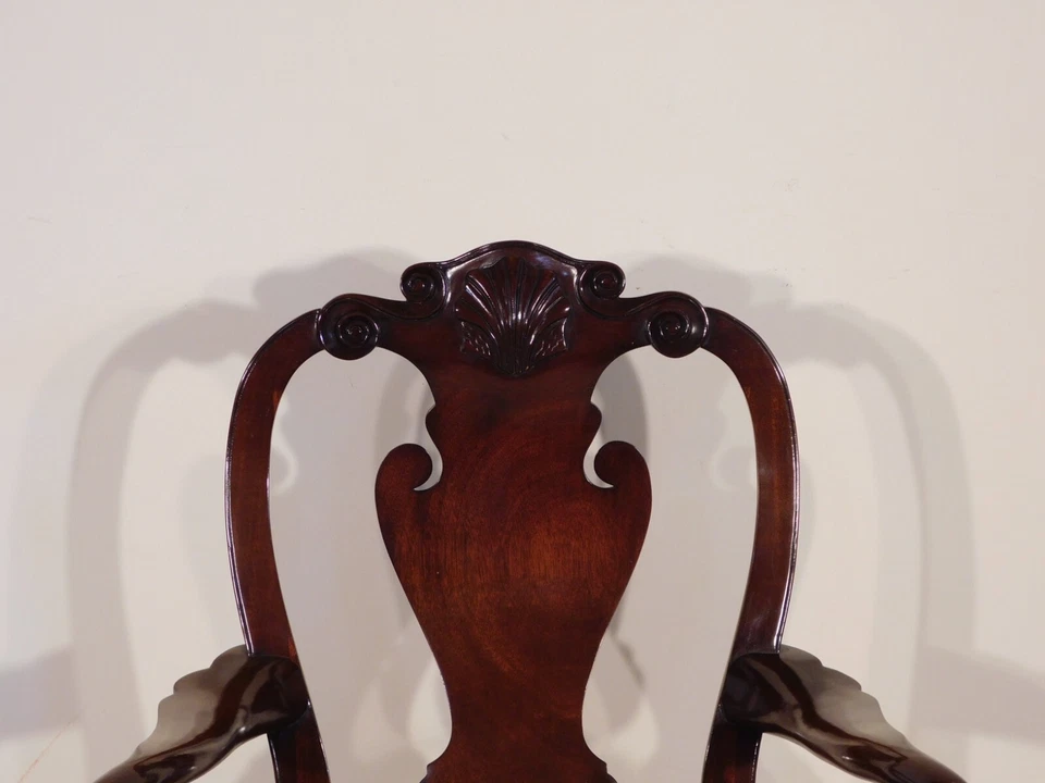 Silla Kindel Winterthur Queen Anne caoba concha de cereza tallada #1 Foto 3 de 4