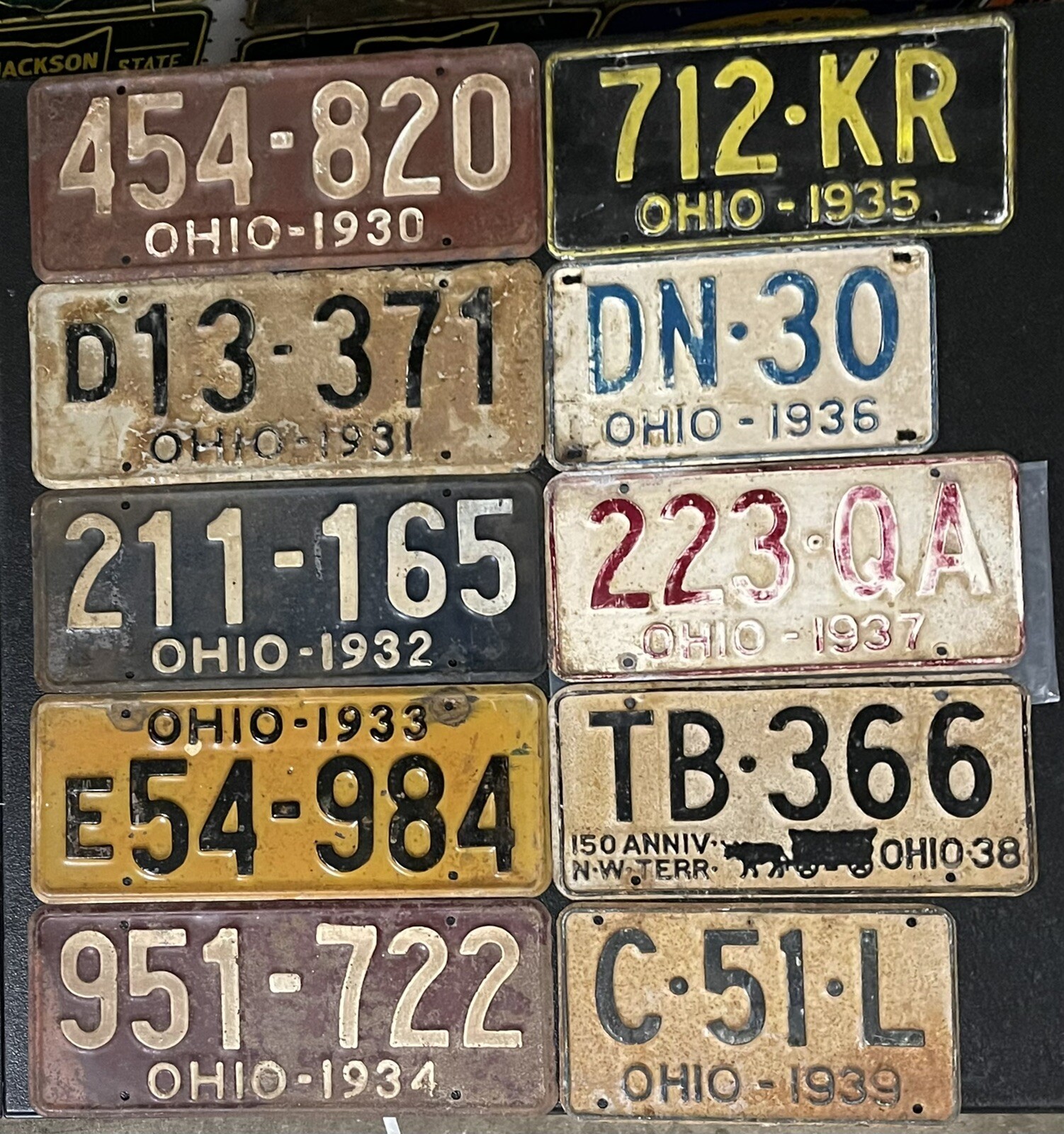 Ohio License Plate Collection 10 plates! Model A Depression Era All Original! OH eBay