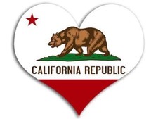 4" CALIFORNIA BEAR HEART SHAPE HELMET STICKER DECAL MADE IN USA
