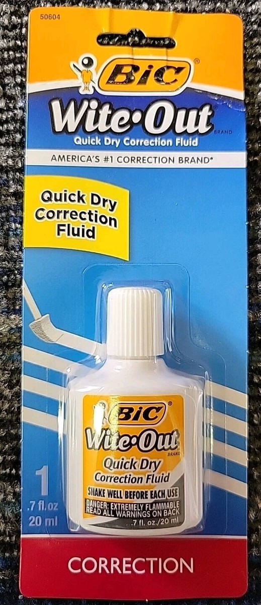 Quick Dry Correction Fluid White Out Fluid (72) BiC Wite Out Quick