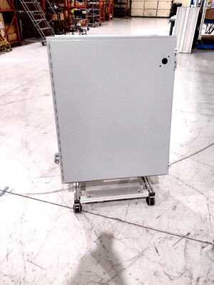 Hoffman A363008LP Electrical Controls Enclosure on Custom Tilting Cart