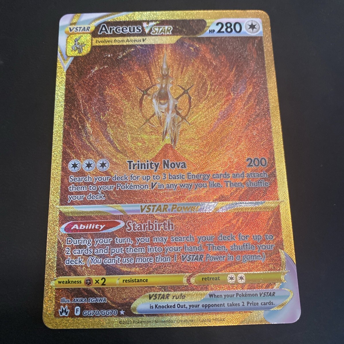 Acreus VSTAR GG70/GG70 Crown Zenith Gold Full Art Secret Acreus VSTAR GG70/GG70 Crown Zenith Gold Full Art Secret