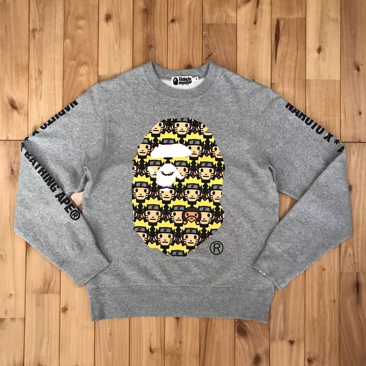 BAPE NARUTO ape head sweat shirt baby milo Gray A Bathing Ape Size M