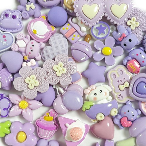 50Pcs Color Series Cartoon Food Sweets Animal Flower DIY Phone Case Making Charm - Picture 7 of 45