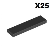 Lego ® Lot 25 Plaques Lisses Carrelage Noir 1x4 Plate Tiles w Groove Black 2431