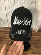 NY New York - Black Baseball Hat Cap Adjustable Cotton Blend One Size