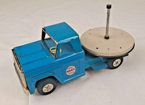 Vintage 1967 Marx Tin Friction Carousel Truck, Made in Japan. NICE!