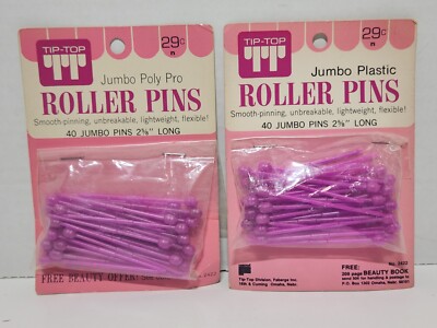 Lot of 2 - (40) count Packs Vintage Tip-Top Jumbo Roller Pins 2 5/8'' Long NIP