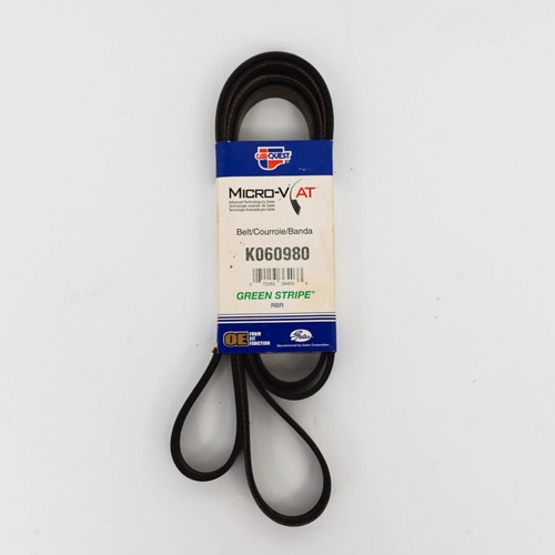 Gates K060980 Micro-V Car Quest Ribbed Serpentine Belt - Picture 1 of 4