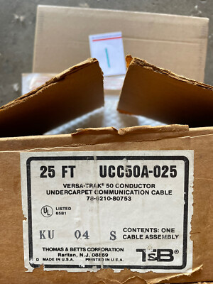 T&B 25  UCC50A-025 Versa-Track 50 Conductors  Under Carpet Communication Cable