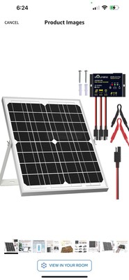 SOLPERK Solar Panel Kit 20W 12V, Solar Battery Trickle Charger Maintainer + U...
