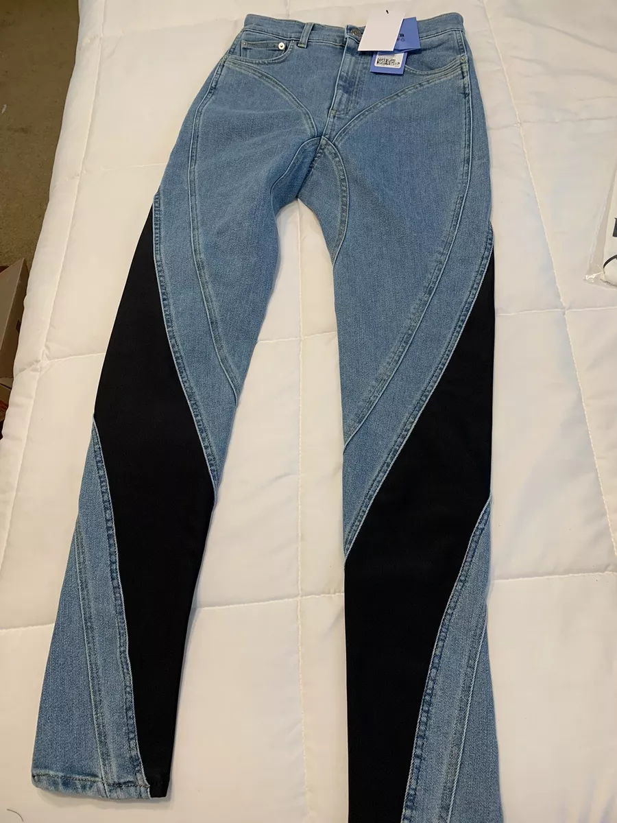 MUGLER X H&M SPIRAL PANEL JEANS SIZE US 8