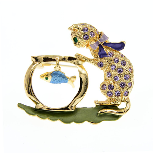 1 broche chat alliage argenté, coquillage d'ormeau