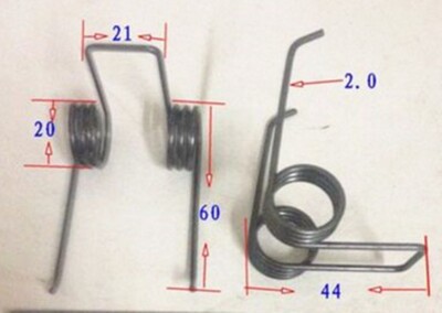 2pcs  Double torsion spring Torsion spring Wire diameter: 2mm New