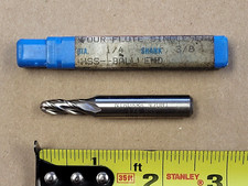 1/4 NIAGARA CUTTER 47081 HSS BALL END MILL 4 FLUTE, 3/8" SHANK DIA 2-1/2" OAL