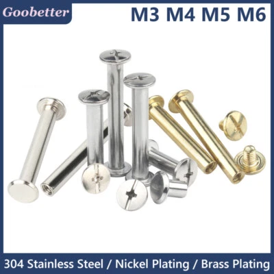 GOOBETTER Chicago Screws Low Profile Head Binding Barrel Nuts and Screw