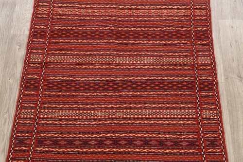 Traditional Tribal Striped Hand-woven Sumak Kilim Area Rug Oriental Carpet 3x5 - Picture 3 of 12