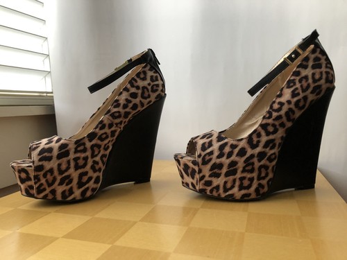 leopard wedges closed toe