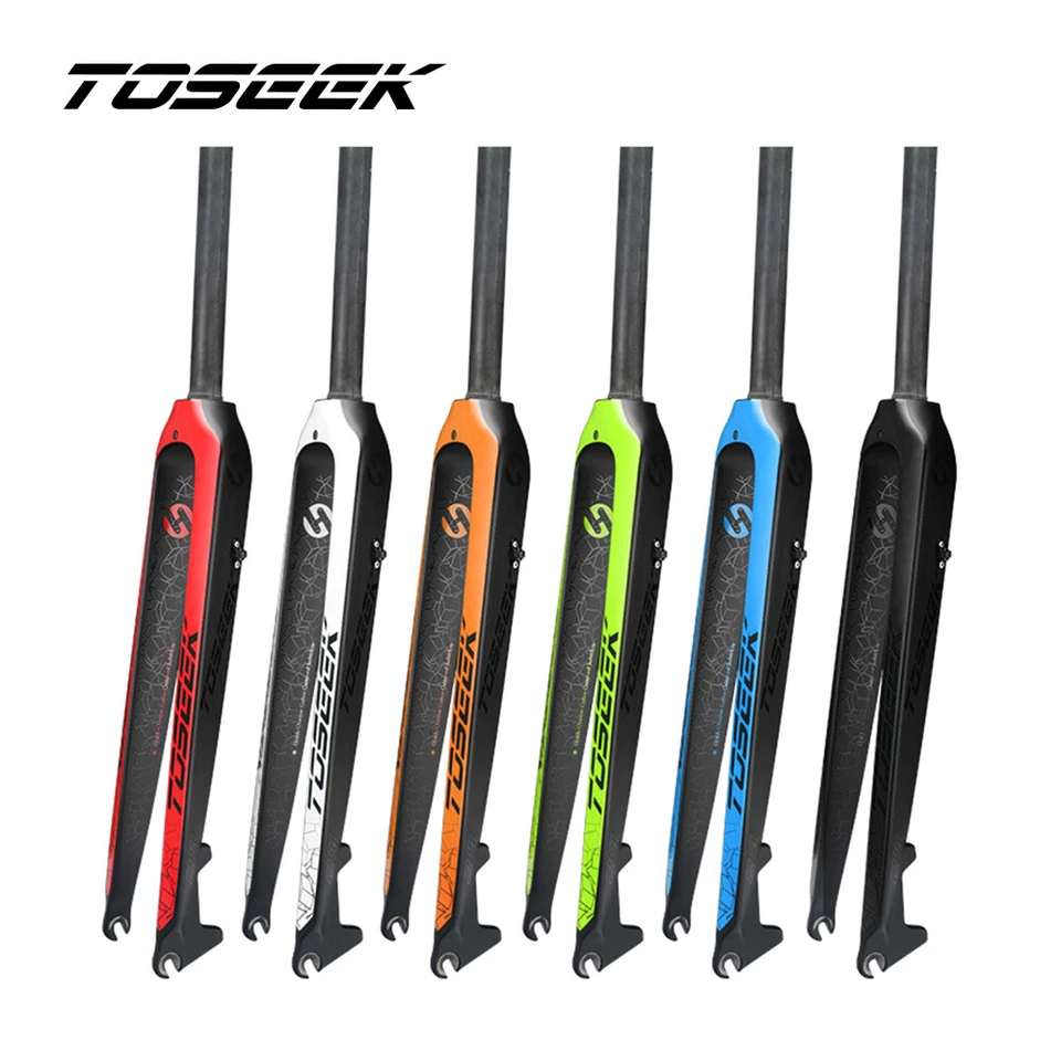 TOSEEK 1-1/8" Full Carbon Fiber MTB Bike Fork Disc Brake Rigid Forks 26/27.5/29" - Image 2 of 4