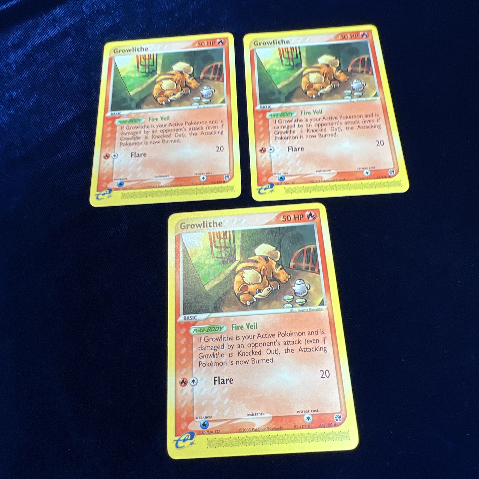 Growlithe 65/100 Ex Sandstorm Pokemon Card E Series 3