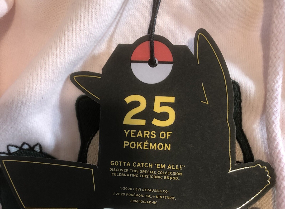 Levi's Pokemon 25th Anniversary Pink Hoodie Mens Size 2XL New Rare