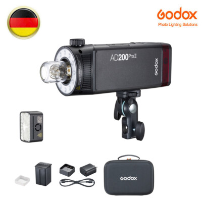 DE Godox AD200ProII Kamera Blitz Blitzgerät 200Ws 2.4G HSS LED-Videolicht
