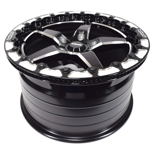 VMS Racing Black Beadlock Vstar Rim Wheel 17x10 5X120 +44 For 10-20 Chevy Camaro - Picture 2 of 5