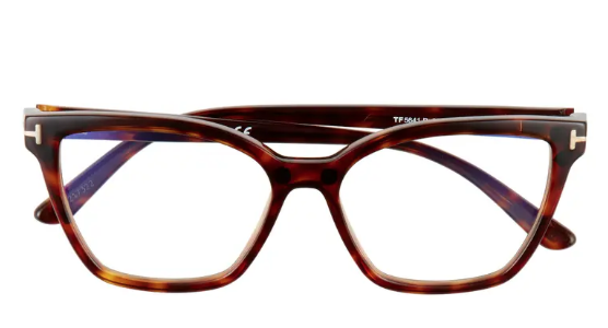 Tom Ford Womens 53mm Blue Light Blocking Tortoise Square