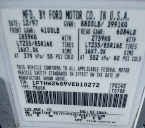 Engine Computer F6TF-12A650-AHA 1996 1997 Ford F250 F350 7.5 460 ECU PCM ALT0 - Picture 3 of 3