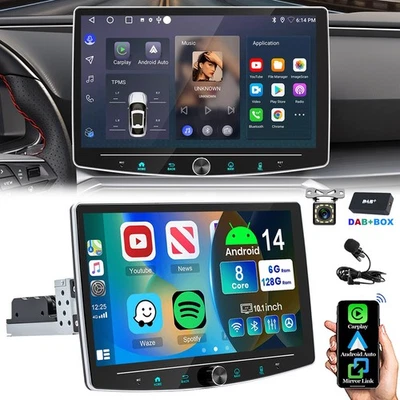 DAB+ 6+128GB Carplay Android 14 Autoradio Navi KAM 1 DIN 360° Drehbar Bildschirm - Bild 1 von 4