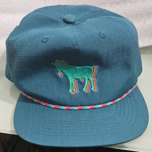 wookles & co. edition of 40 GOAT rope blue / green snapback cap hat