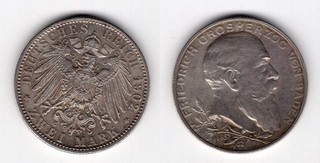BADEN 2 Mark 1902 G Regierungsjubiläum #564