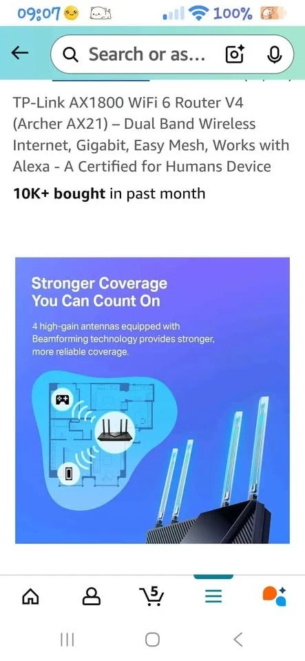 TP-Link AX1800 WiFi 6 Router V4 (Archer AX21) Dual Band Wireless Internet Router - Image 4 of 4