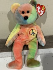 Ty Beanie Baby: Peace Bear 1996 - Multicolor Excellent Condition  gasport  Error